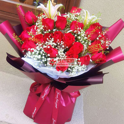 钦州30朵红玫瑰百合，做你余生故事里的人