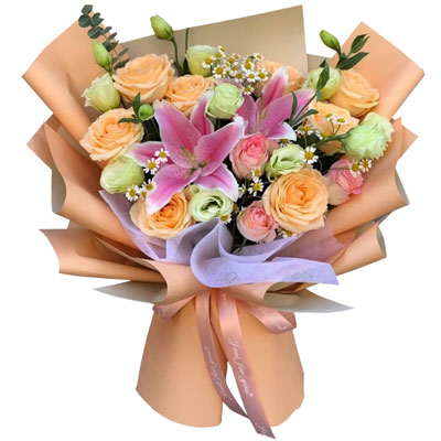钦州11朵玫瑰桔梗百合，陪你每个季节